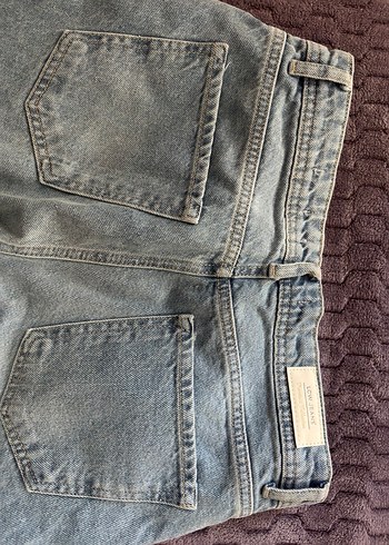 LCW Mavi Düğmeli Geniş Kesim Kadın Kot Pantolon - Görsel 6