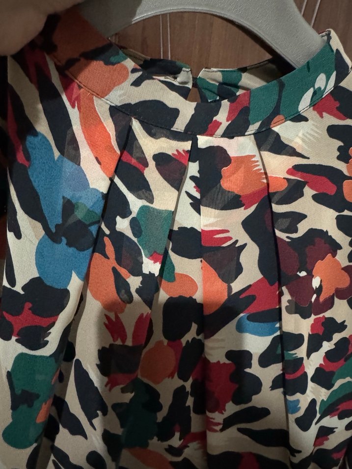 Uzun Kollu Desenli Kadın Elbise - Görsel 3