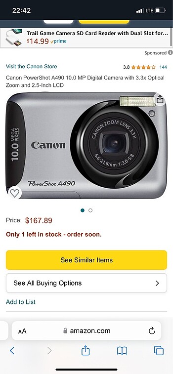 Canon dijital fotoğraf makinası
