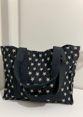 Siyah Yıldız Desenli Fermuarlı Kadın Çanta - Görsel 5