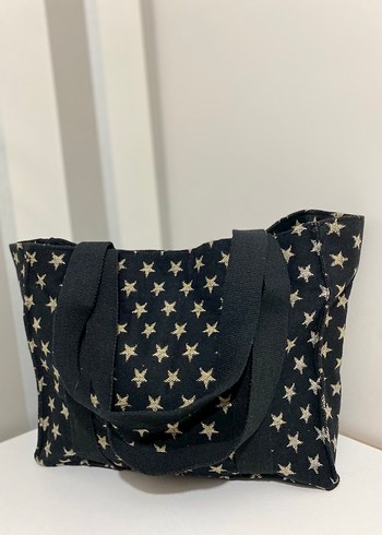 Siyah Yıldız Desenli Fermuarlı Kadın Çanta - Görsel 2