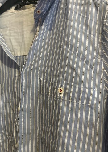 Zara Basic Mavi Cizgili Gomlek