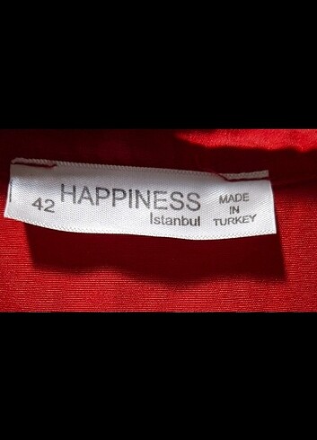 Happiness Happıness marka, kan kırmızı, 42 beden oversize uzun kollu gömle
