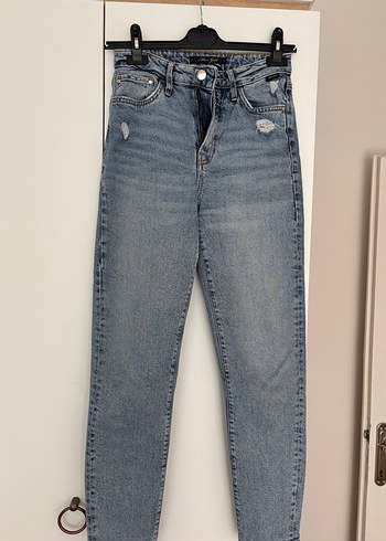26 Beden mavi Renk Mavi Jeans star model yüksek bel mom jeans