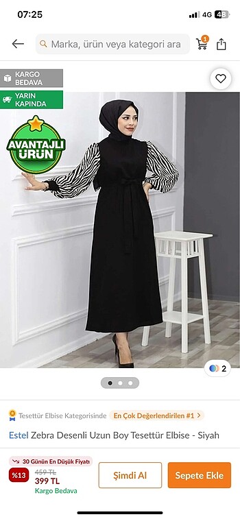 Aker Siyah elbise kolları zebra desenli