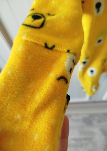 Sarı Baskılı Bebek Polar Tulum - Görsel 3