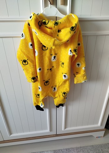 Sarı Baskılı Bebek Polar Tulum - Görsel 2