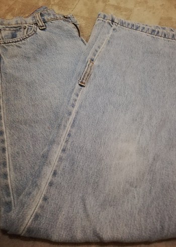 Diğer Gri Bol Kesim Midi Denim Kadın Jean