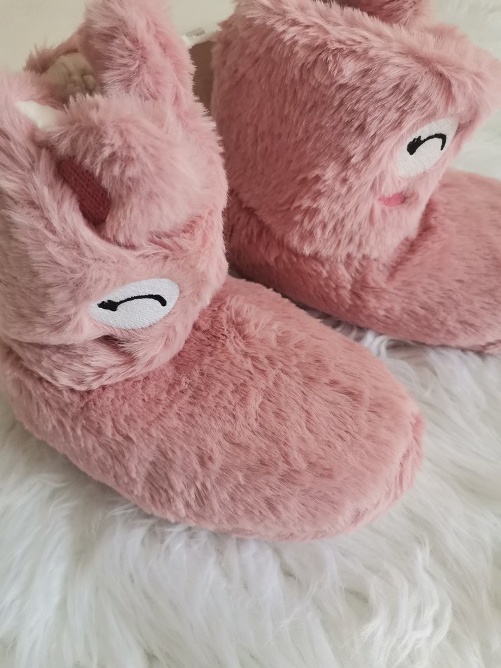 Lcw 29-30 Kız Çocuk Pembe Peluş Ev Botu panduf - Görsel 2