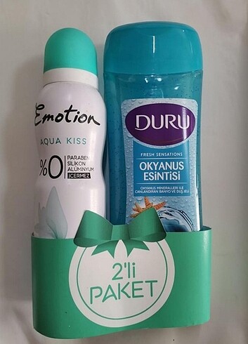 Emotion aqua kıss 150 ml deodorant ve duru duş jeli 