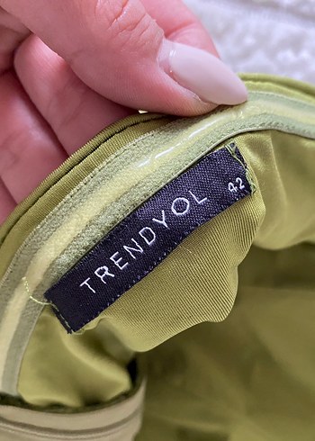 Drapeli Straplez Parlak Yeşil Mini Elbise - Görsel 7