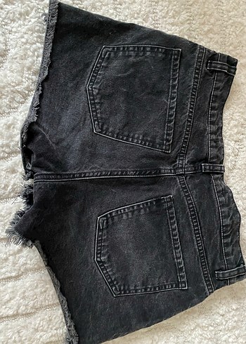 Gri Mini Kadın Denim Şort - Görsel 3