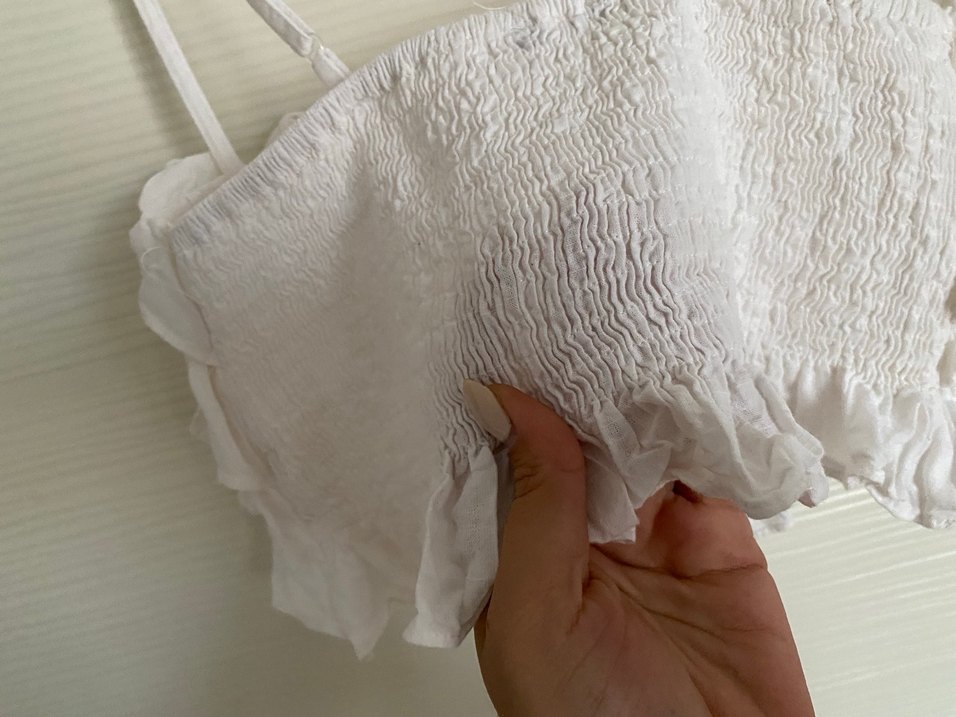 Beyaz Bohem Mini Bralet - Görsel 5