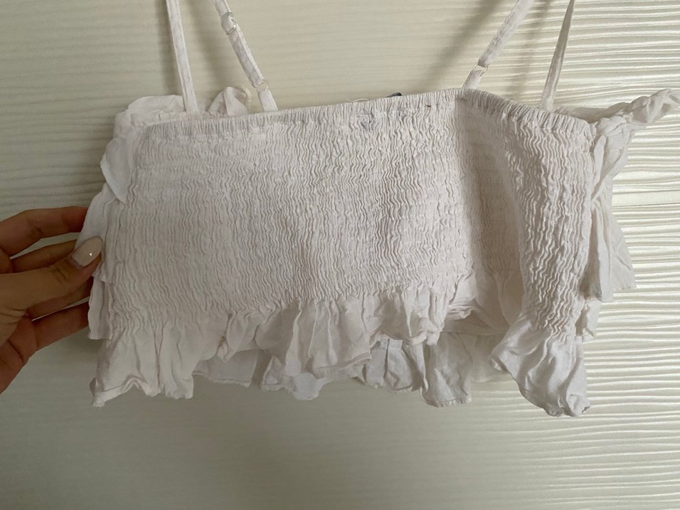 Beyaz Bohem Mini Bralet - Görsel 4