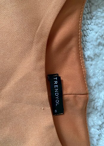 Turuncu Düz Yaka Kadın Crop Top - Görsel 5