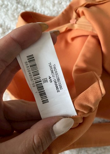 Turuncu Düz Yaka Kadın Crop Top - Görsel 4