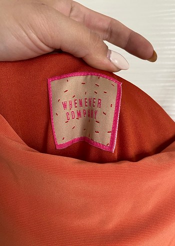 Parlak Turuncu Drapeli Kadın mini elbise - Görsel 6