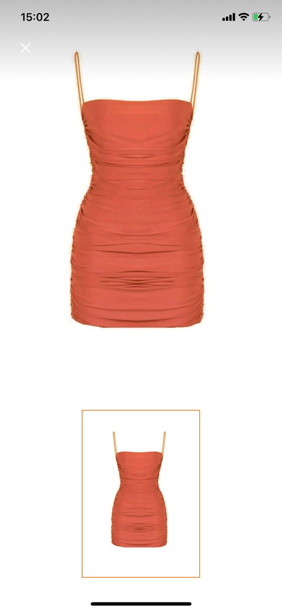 Parlak Turuncu Drapeli Kadın mini elbise - Görsel 4