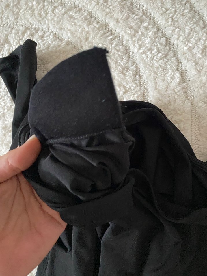 Kadın Siyah Drapeli Asimetrik Bluz - Görsel 4