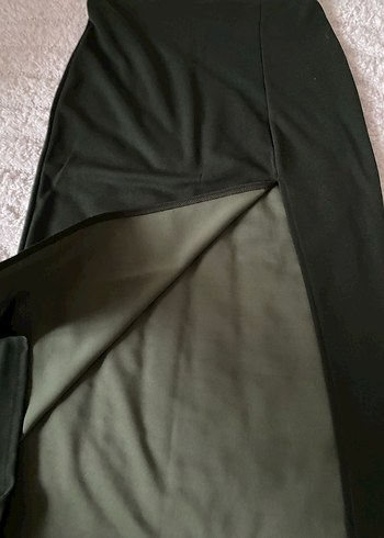 Yeşil Pamuklu Uzun Kadın Etek - Görsel 3