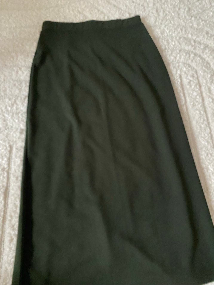 Yeşil Pamuklu Uzun Kadın Etek - Görsel 5