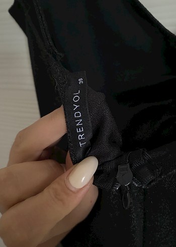 Siyah ince askılı Kadın Tulum - Görsel 7