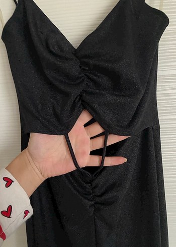 Siyah ince askılı Kadın Tulum - Görsel 4