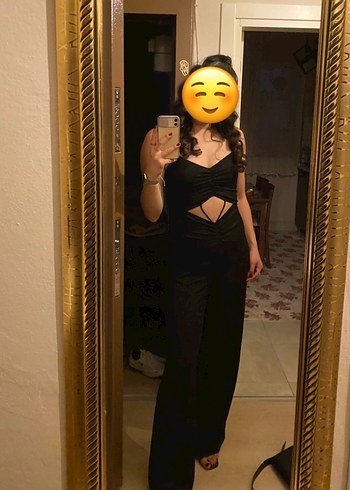 Siyah ince askılı Kadın Tulum - Görsel 2