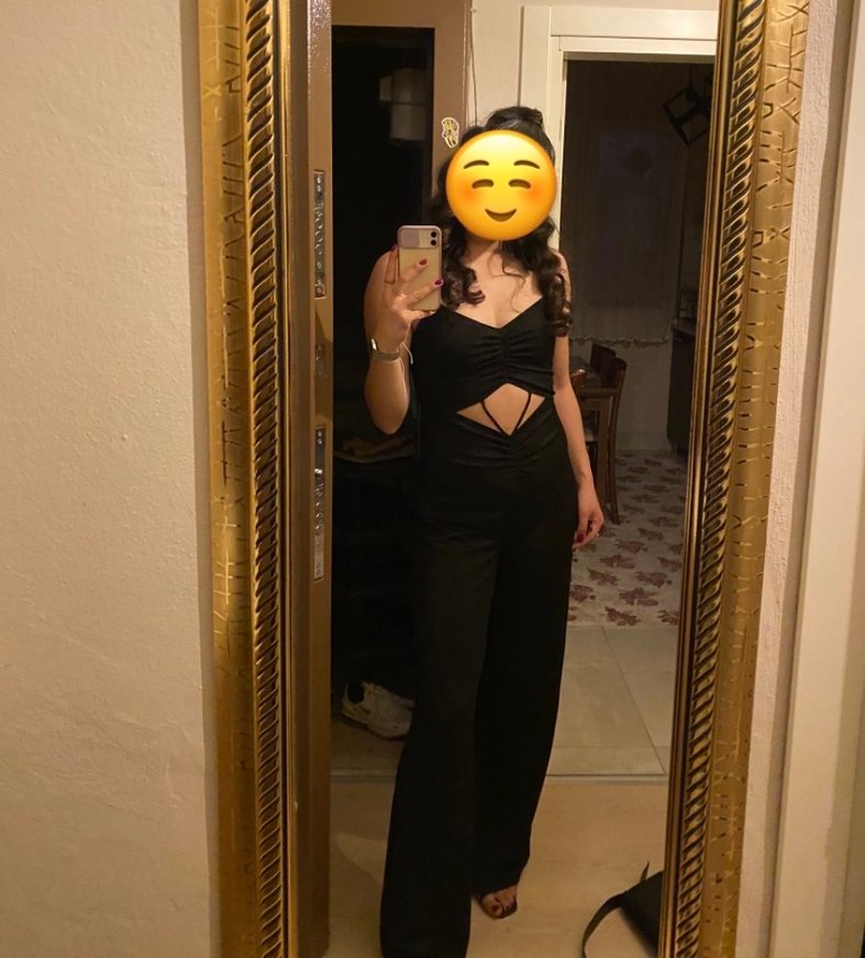 Siyah ince askılı Kadın Tulum - Görsel 2