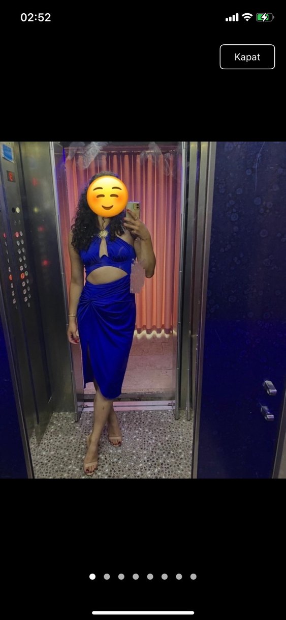 Kolsuz, Midi, Keten Kumaşlı Kadın Elbise - Görsel 2