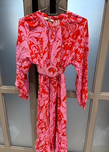 Uzun Kemerli V Yakalı Bohem Elbise - Görsel 2