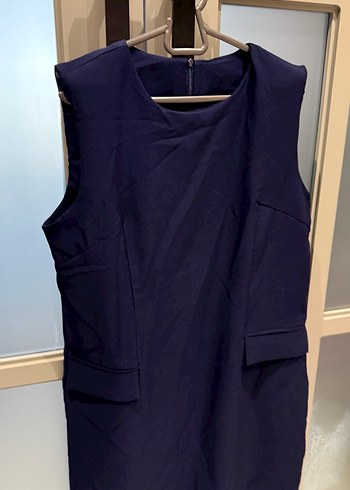 Kolsuz Lacivert Midi Kadın Yelek - Görsel 2