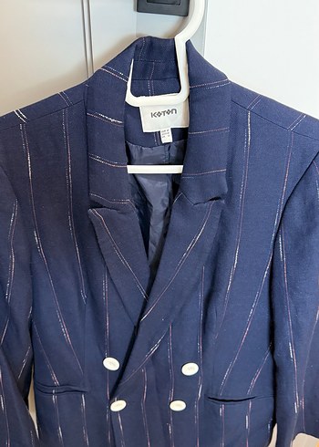 Mavi Çizgili Denim Kadın Ceket - Görsel 2