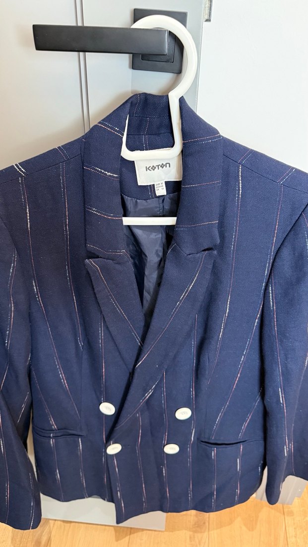 Mavi Çizgili Denim Kadın Ceket - Görsel 2