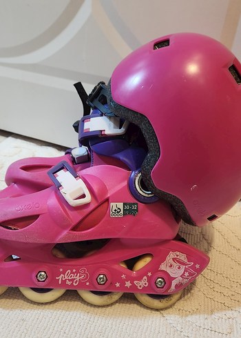 decathlion paten  Pembe Çocuk Paten ve Kask Seti - Görsel 2