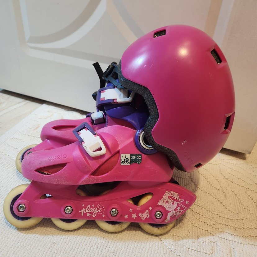 decathlion paten  Pembe Çocuk Paten ve Kask Seti - Görsel 2