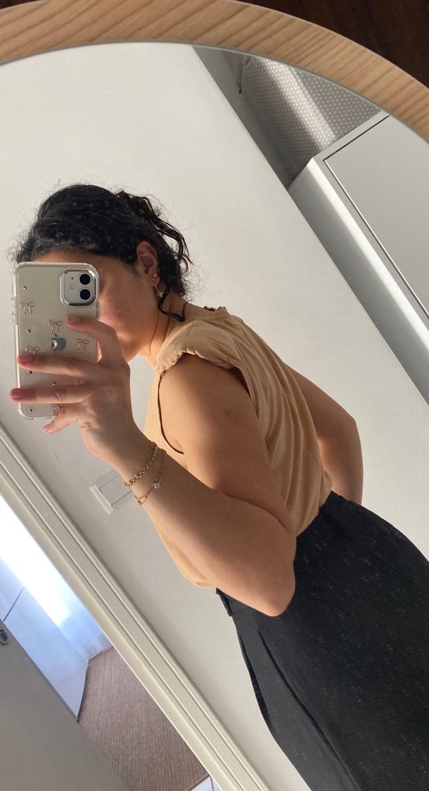 Bej Kadın Salaş Bluz - Görsel 2