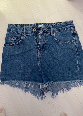 Kadın Mavi Kot Mini Şort - Görsel 2