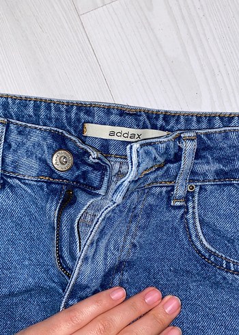 Kadın Mavi Kot Mini Şort - Görsel 3