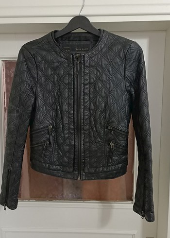 Zara Siyah Kadın Deri Biker Ceket