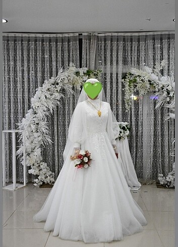 Büyük Beden Tesettür Gelinlik - Görsel 2