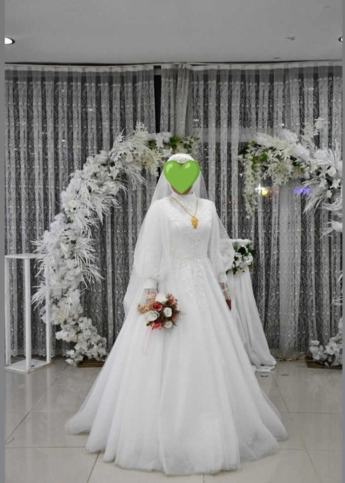 Büyük Beden Tesettür Gelinlik - Görsel 2