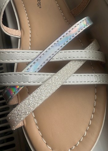 Kızlar için Beyaz Bağcıklı Bohem Sandalet - Görsel 3