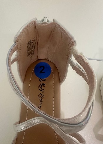 Kızlar için Beyaz Bağcıklı Bohem Sandalet - Görsel 2