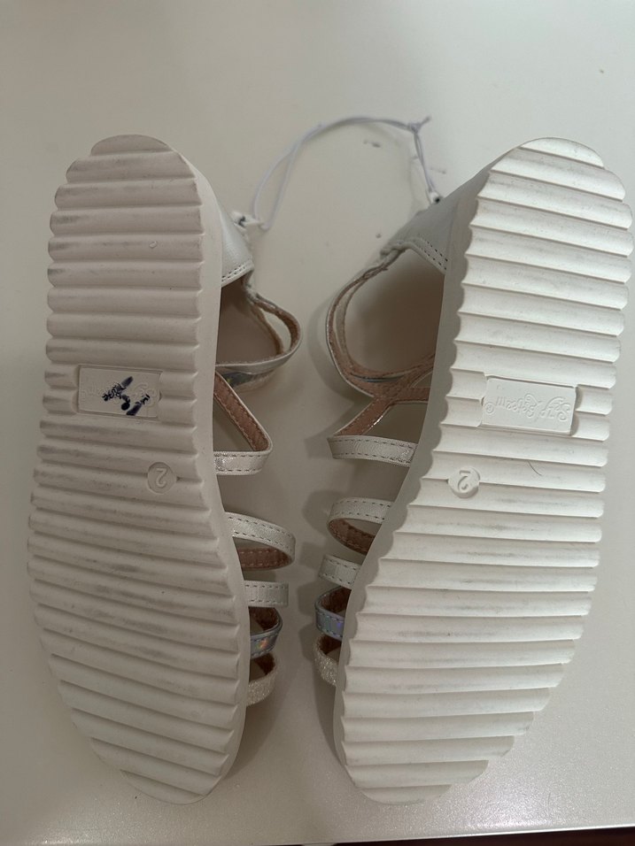 Kızlar için Beyaz Bağcıklı Bohem Sandalet - Görsel 5