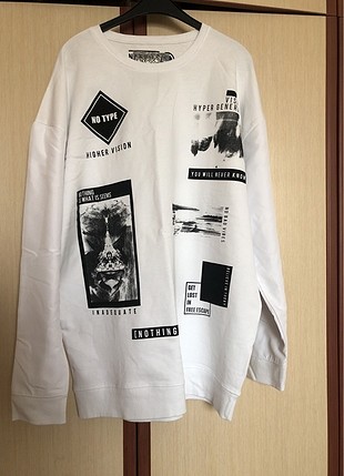Beyaz sweatshirt