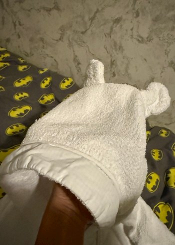 Kapüşonlu Beyaz Chakra Çocuk Bornozu - Görsel 5