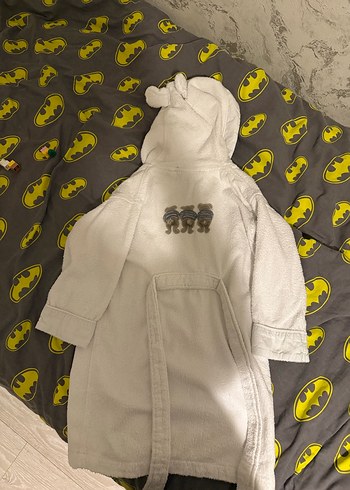 Kapüşonlu Beyaz Chakra Çocuk Bornozu - Görsel 2