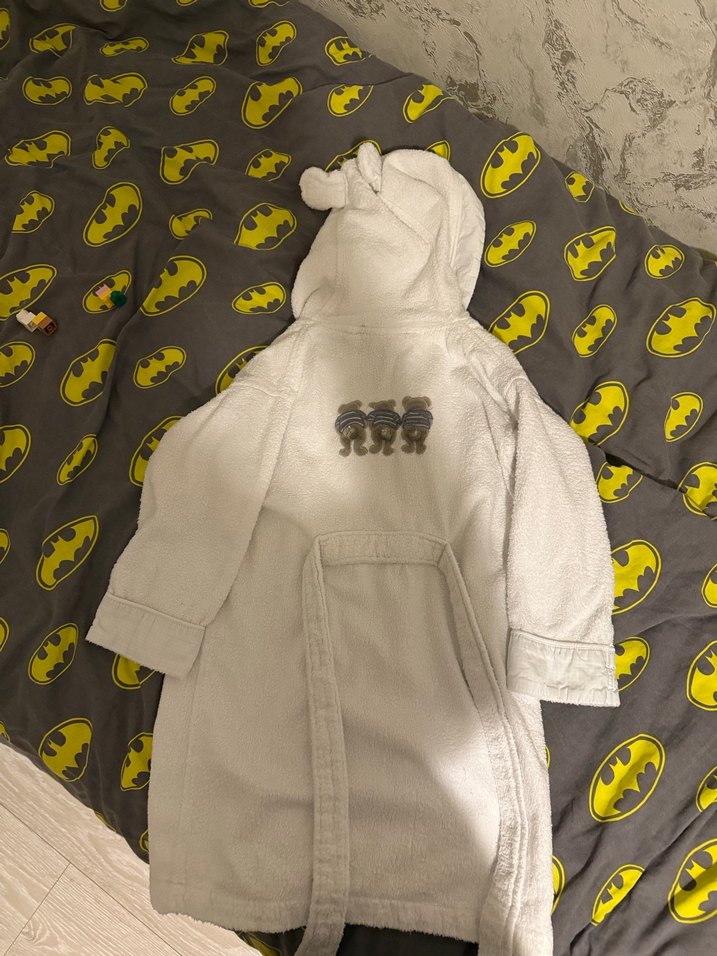 Kapüşonlu Beyaz Chakra Çocuk Bornozu - Görsel 2