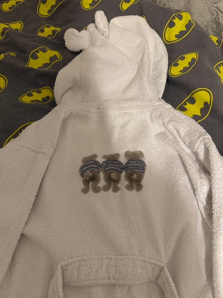 Kapüşonlu Beyaz Chakra Çocuk Bornozu - Görsel 4